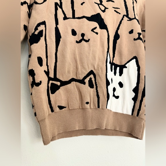 Lizette collection LC cat print sweater size small - Picture 4 of 9